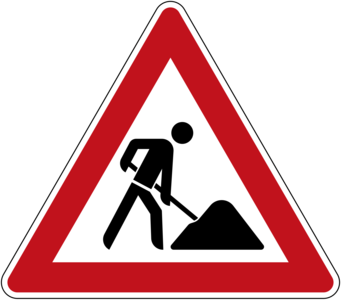 Hinweisschild Baustelle